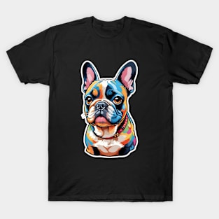 Cute French Bulldog Sticker Design T-Shirt